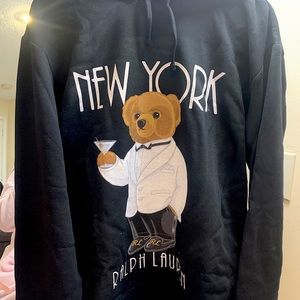Men’s Customized Ralph Lauren Polo Black Hoodie